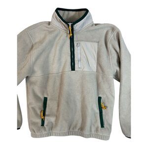 Gap Arctic Fleece Half Zip Pullover Mens S Beige Green